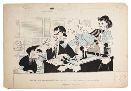 Appraisal: AL HIRSCHFELD See My Lawyer Pen and inkand wash on