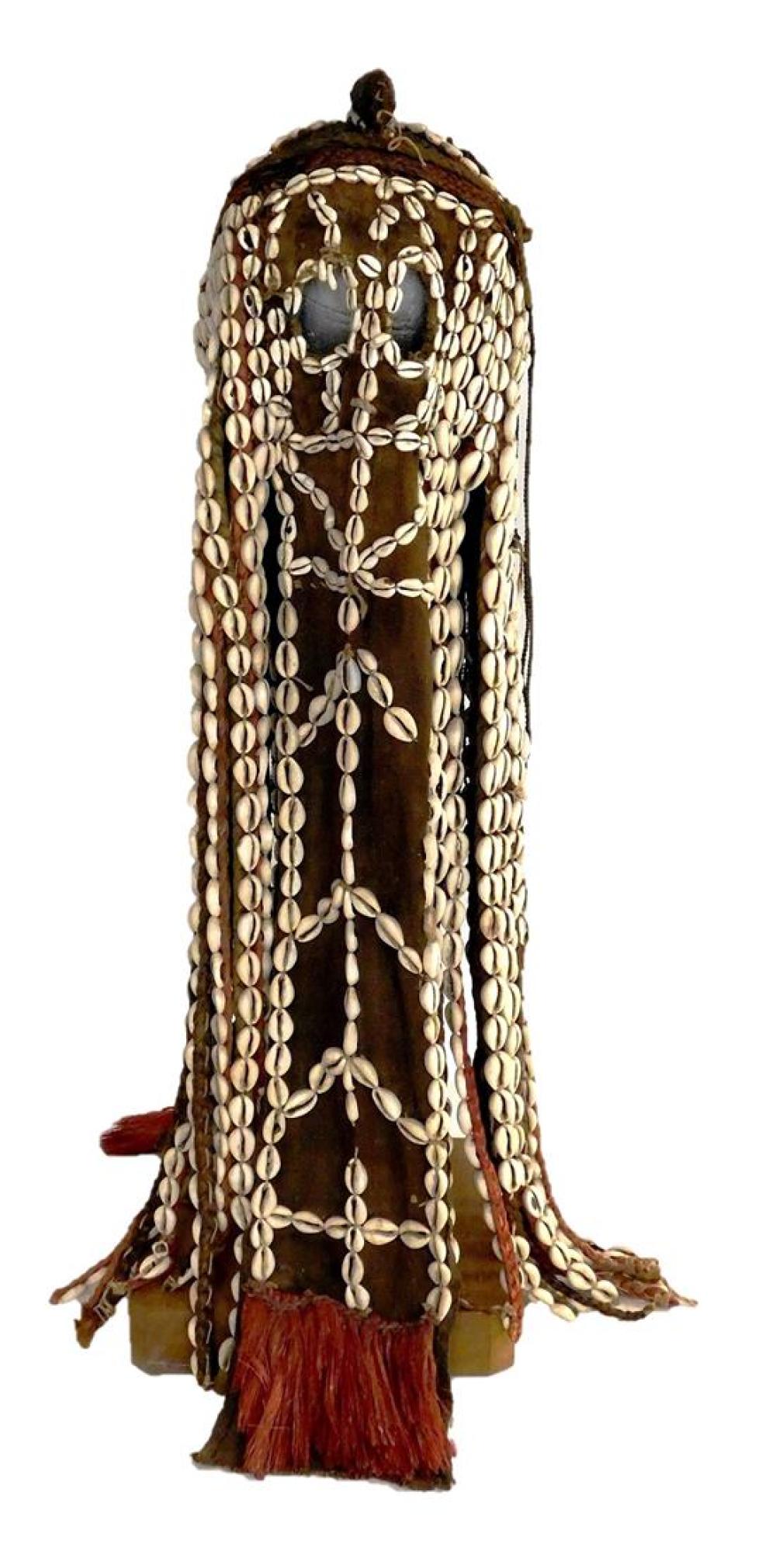 Appraisal: TRIBAL Dogon Dance Headdress Mali th C fiber cowry shells