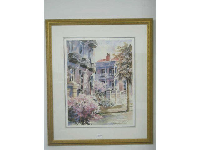 Appraisal: Signed Charleston South Carolina Print Sunday in Charleston S C