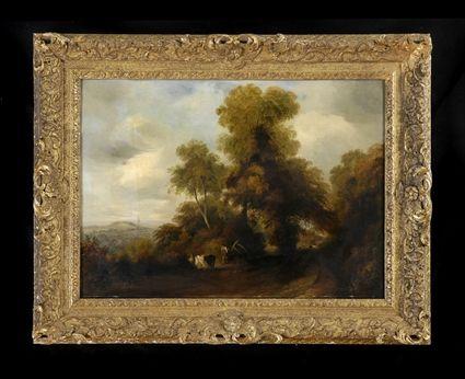 Appraisal: JAMES TOOTAL LANDSCAPE WITH COWS AND A FARM Oil on