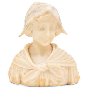 Appraisal: An Italian Alabaster Bust Late th Century unsigned Height inches