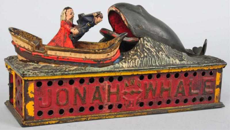 Appraisal: Cast Iron Jonah the Whale Mechanical Bank Manufactured by Shepard