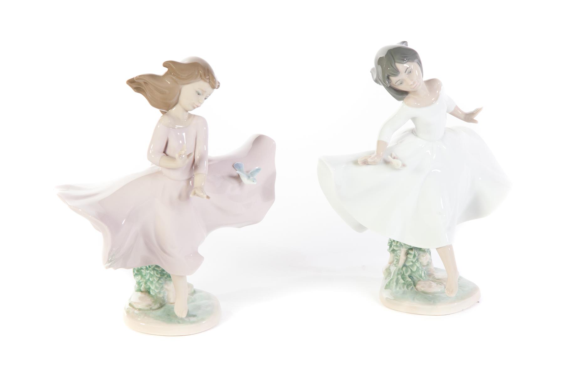 Appraisal: TWO LLADRO FIGURINES OF YOUNG LADIES Spain nd half- th