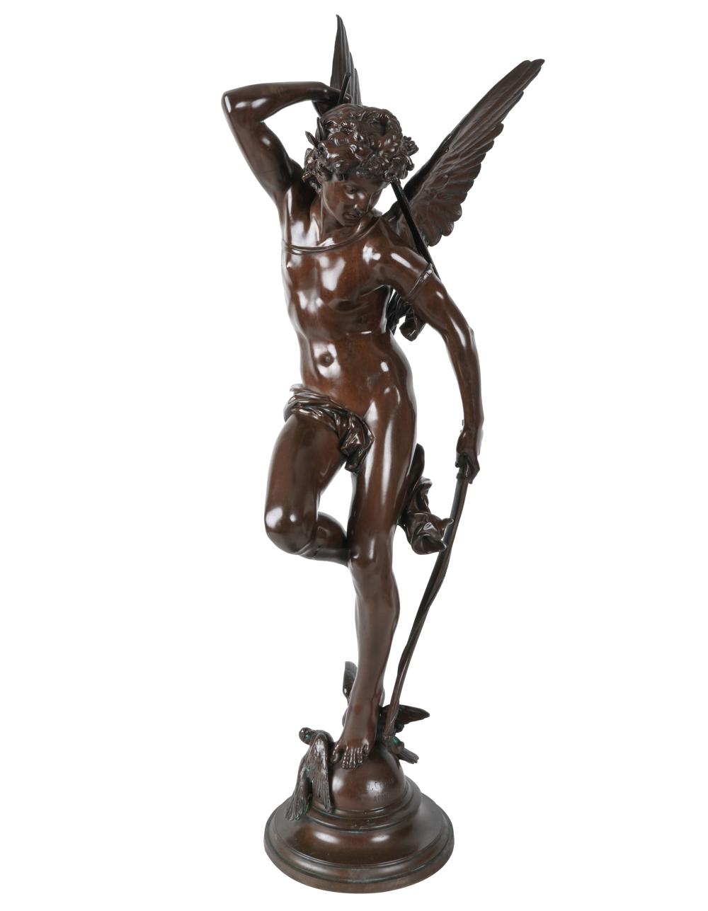 Appraisal: JULES FELIX COUTAN - CUPID Rome bronze with brown patination