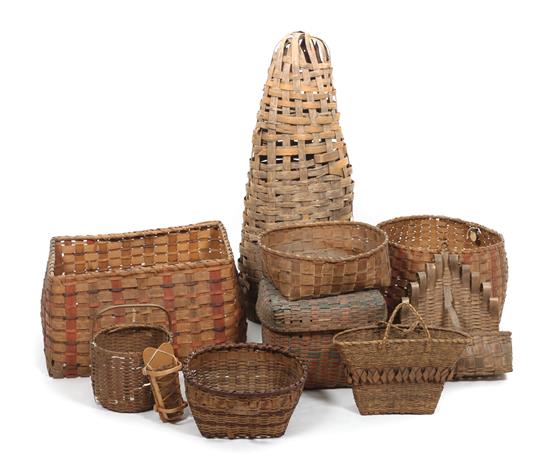 Appraisal: Sale Lot Nine East Coast Native Baskets together with a