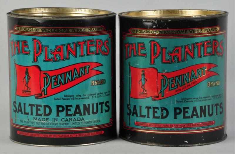 Appraisal: Lot of Planters Peanuts -Pound Tins Lids Both have very