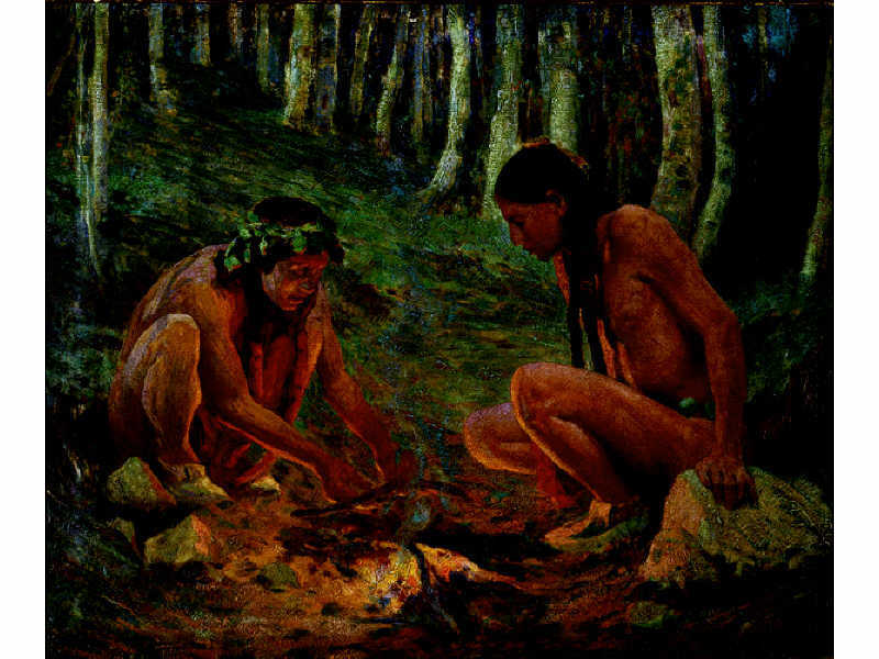 Appraisal: EANGER IRVING COUSE AMERICAN - American Indians seated by a