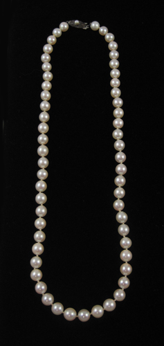 Appraisal: MIKIMOTO CHOKER LENGTH PEARL NECKLACE measuring - inches in length