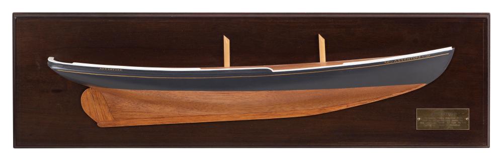 Appraisal: MOUNTED HALF HULL MODEL OF THE GRAND BANKS SCHOONER ADVENTURE