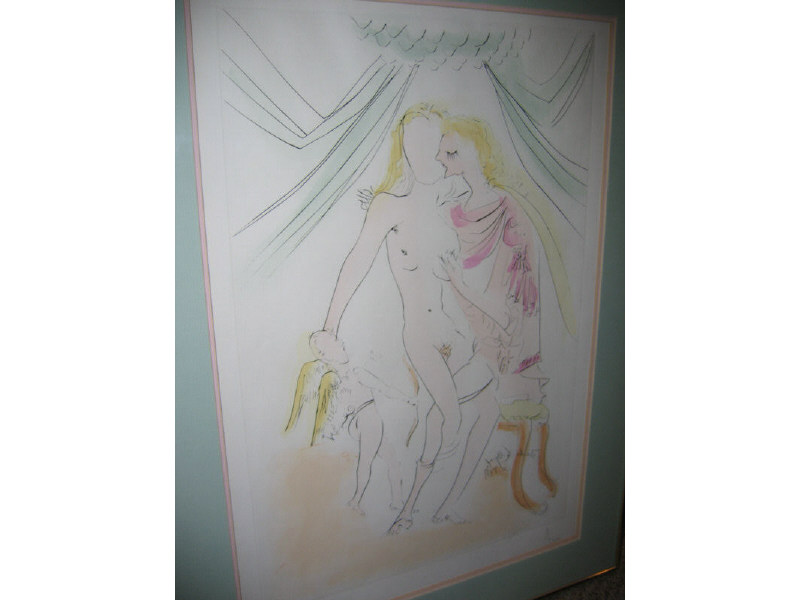 Appraisal: SALVADOR DALI SPANISH - Kissing couple color lithograph signed and