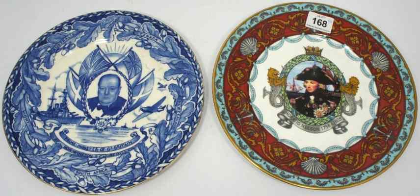 Appraisal: Burleighware Blue and White Plate The Right Honourable Winston Churchill