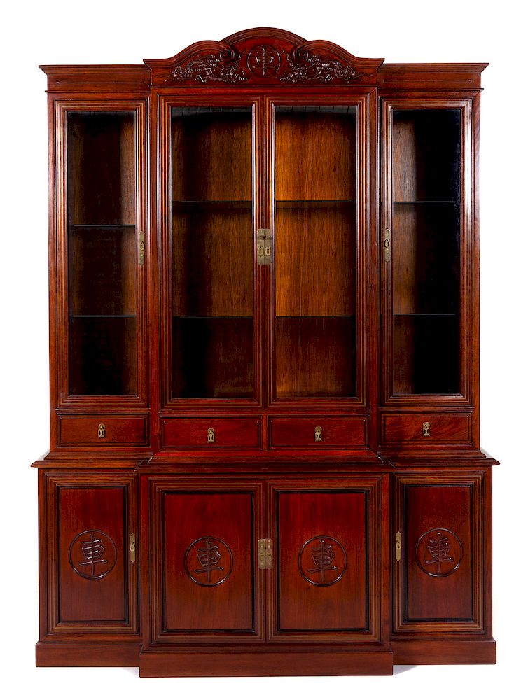 Appraisal: A Large Chinese Hongmu Displaying Cabinet Height x width x