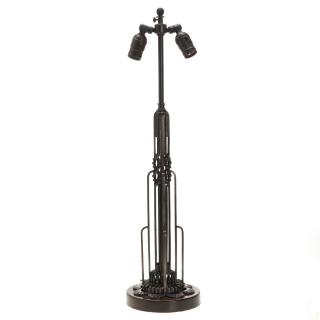 Appraisal: Attributed to Edgar Brandt wrought iron table lamp Attributed to