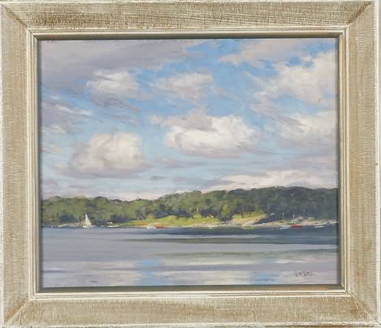 Appraisal: Lake and with Clouds oil on masonite x SLR G