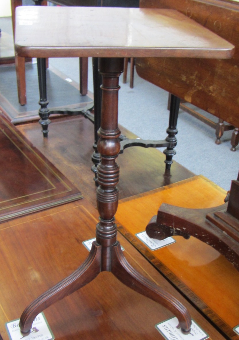 Appraisal: An early th century occasional table the square fruitwood top