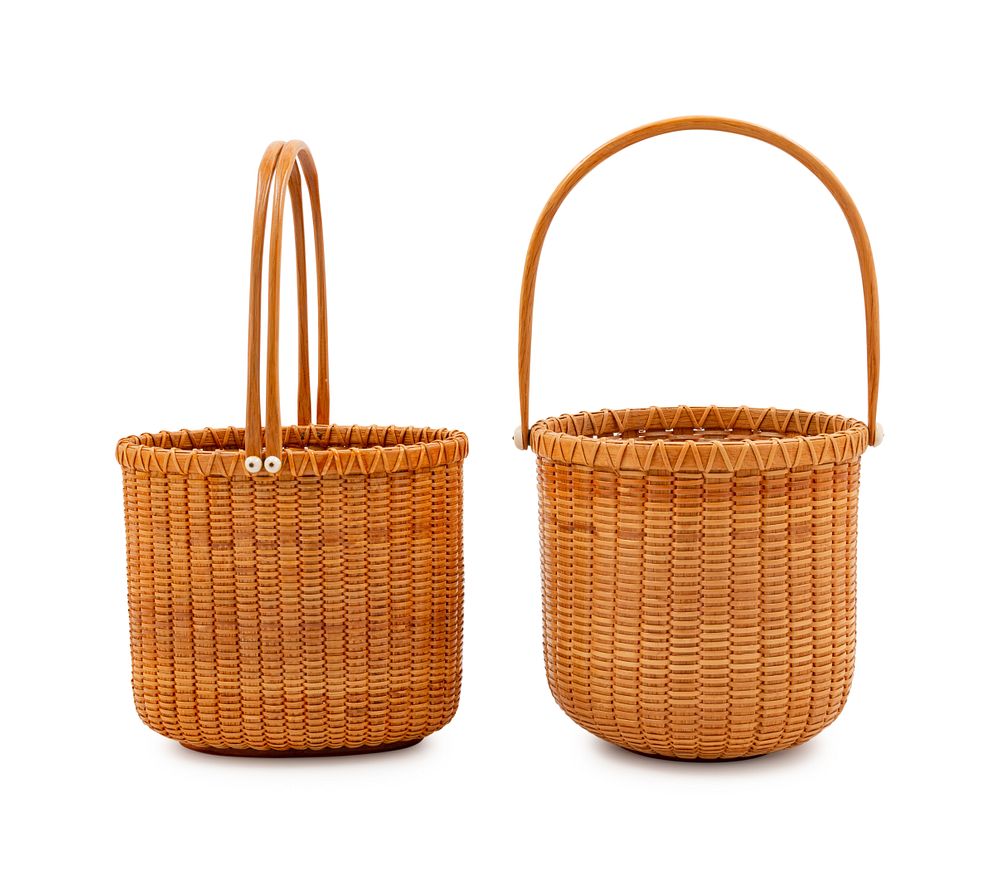 Appraisal: Two Nantucket Baskets by Paul Willer Two Nantucket Baskets by