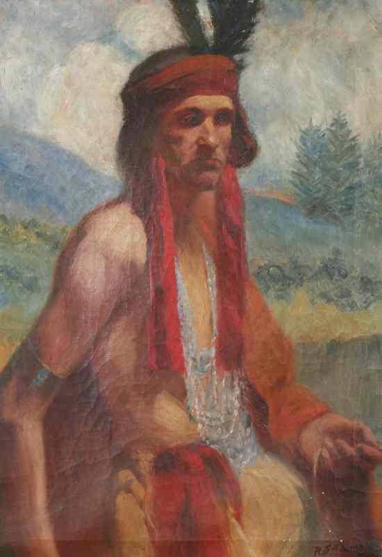 Appraisal: R S THOMASON American th century PORTRAIT OF NATIVE AMERICAN