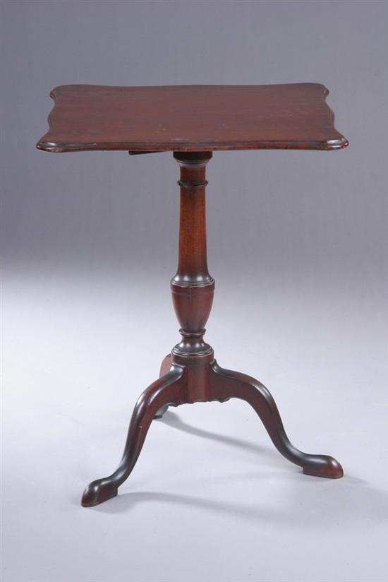 Appraisal: AMERICAN QUEEN ANNE MAHOGANY TILT-TOP TEA TABLE th century Serpentine