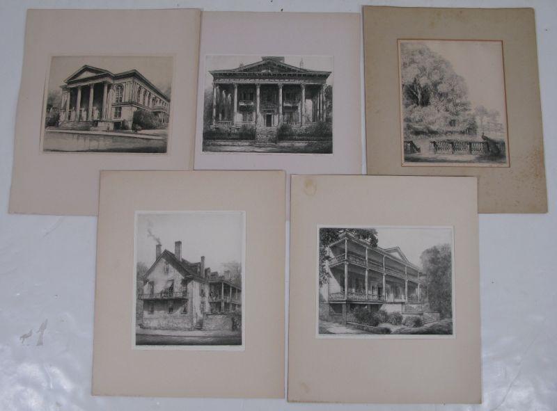 Appraisal: Louis Orr CT France - Five NC Etchings all etchings