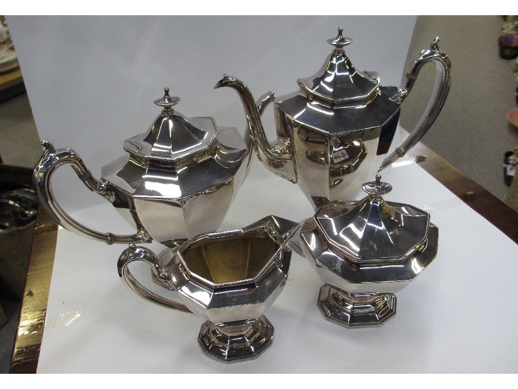 Appraisal: Four piece silver plated tea service