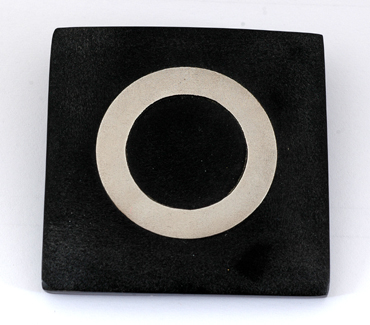 Appraisal: A pendant brooch by Kikko The square lacquered panel having