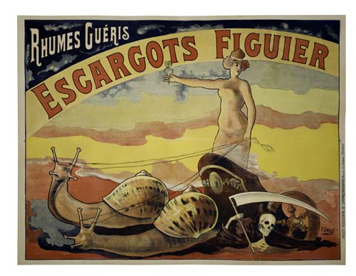 Appraisal: F CHAPLET DATES UNKNOWN ESCARGOTS FIGUIER x inches Chromolithographe France