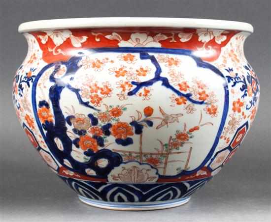 Appraisal: Japanese Imari porcelain jardiniere fourth quarter- th century flower and