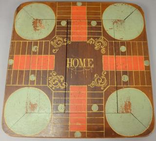 Appraisal: Game board Parcheesi on one side and inlaid chess underside