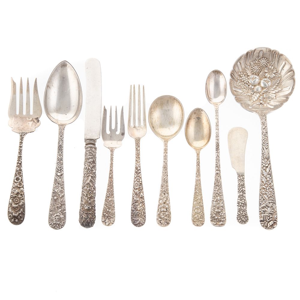 Appraisal: Stieff Kirk Sterling Mixed Pattern Flatware Svc including Stieff Rose