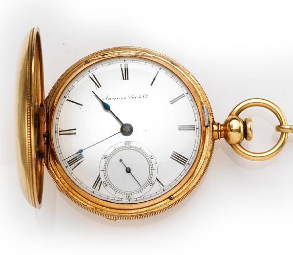 Appraisal: An American Watch Co k gold keywind pocketwatch together with