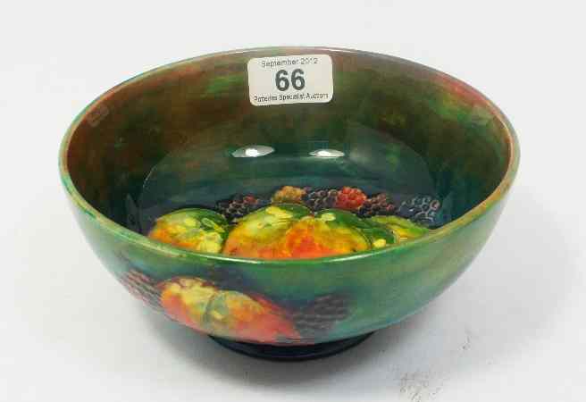 Appraisal: Moorcroft Flambe Footed Bowl Decorated in the Leaf and Blackberry