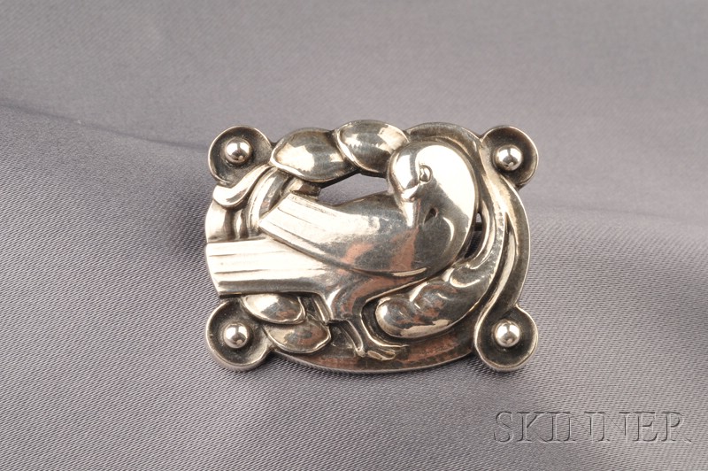 Appraisal: Sterling Silver Dove Brooch Georg Jensen Denmark post- mark no