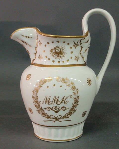 Appraisal: Rare Philadelphia Tucker porcelain pitcher c with gilt decoration and