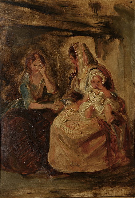 Appraisal: TH CENTURY CONTINENTAL SCHOOL - Mother and her daughters oil