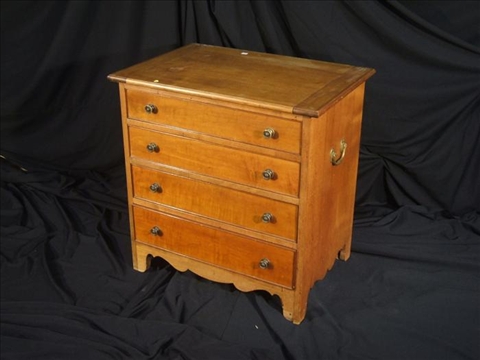 Appraisal: SMALL CHIPPENDALE STYLE MAHOGANY AND FRUITWOOD CHEST OF DRAWERS The