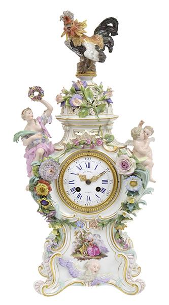 Appraisal: A TH CENTURY MEISSEN PORCELAIN MANTEL CLOCK MOVEMENT BY HENRY