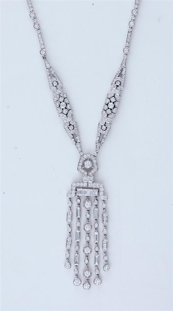 Appraisal: Diamond necklace round and baguette diamonds ctw color F-G clarity