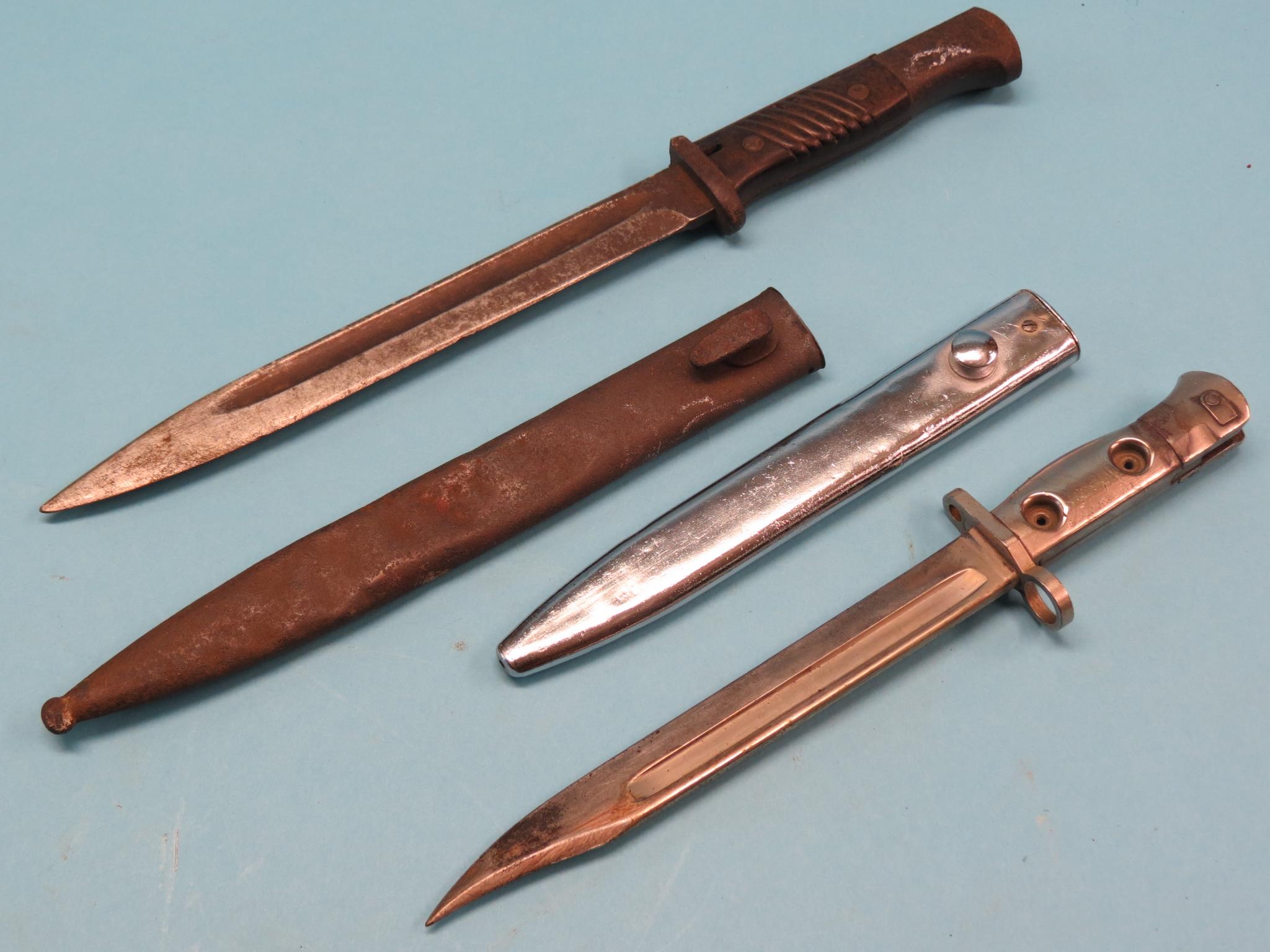 Appraisal: One WWI bayonet and a 's British Army SLR bayonet