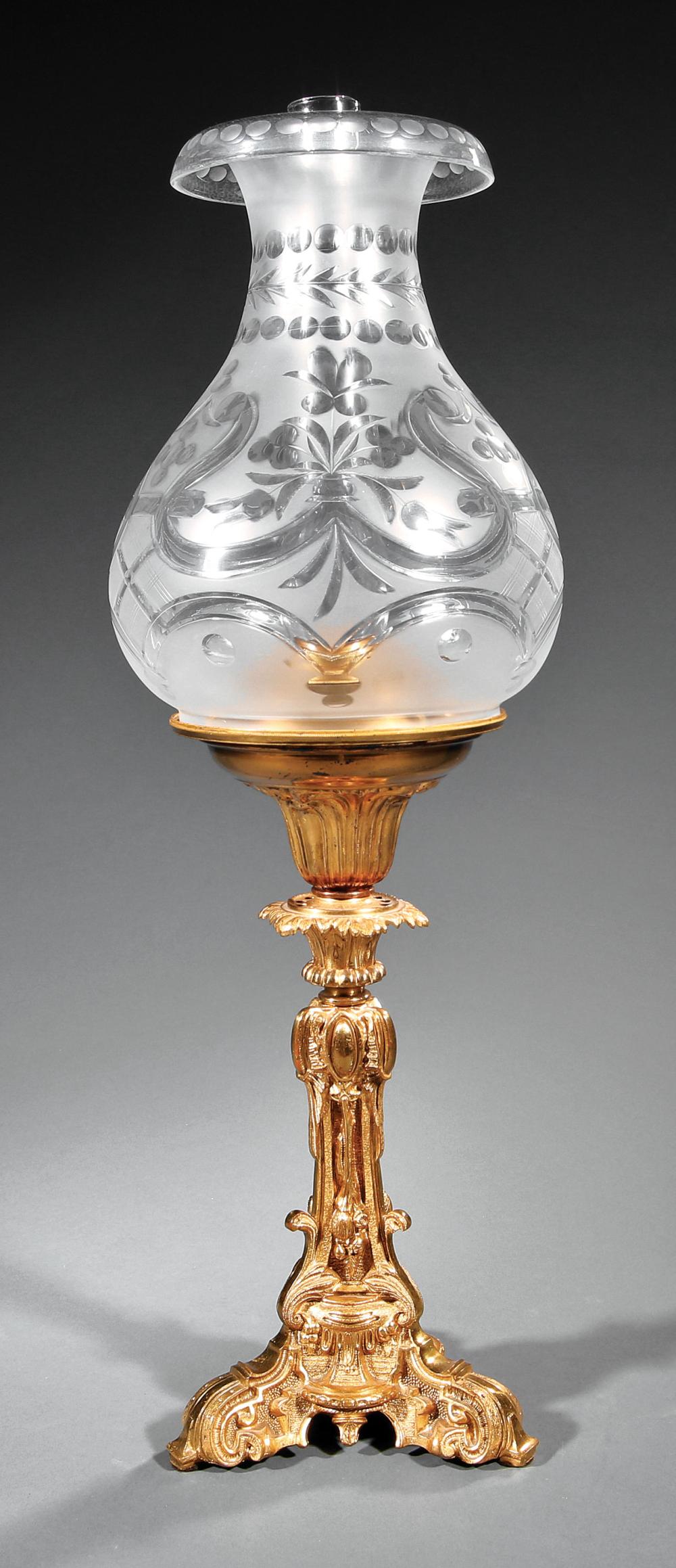 Appraisal: American Gilt Bronze Solar Lamp c Starr Fellows or Hooper