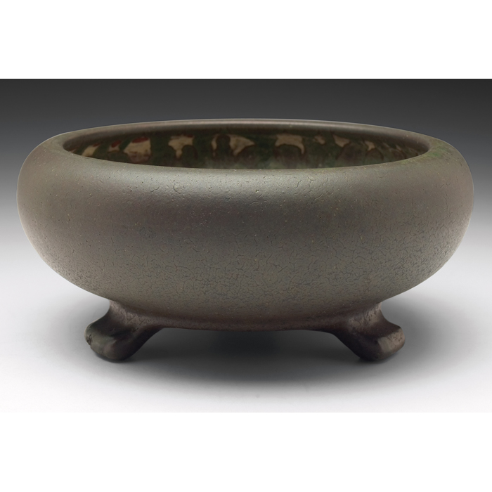 Appraisal: Walley Pottery bowl footed shape covered in a brown and