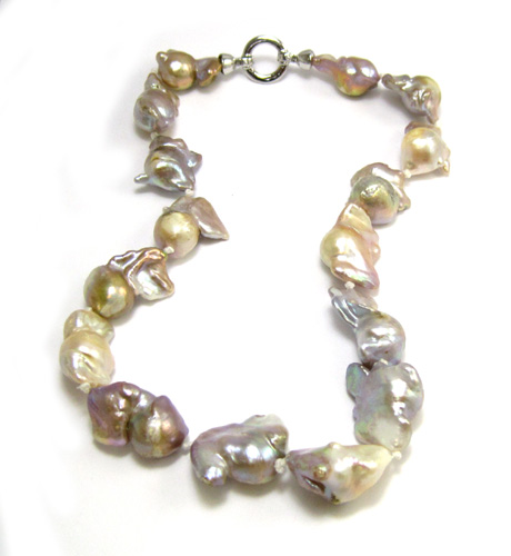 Appraisal: BAROQUE PINK PEARL CHOKER NECKLACE measuring inches in length and