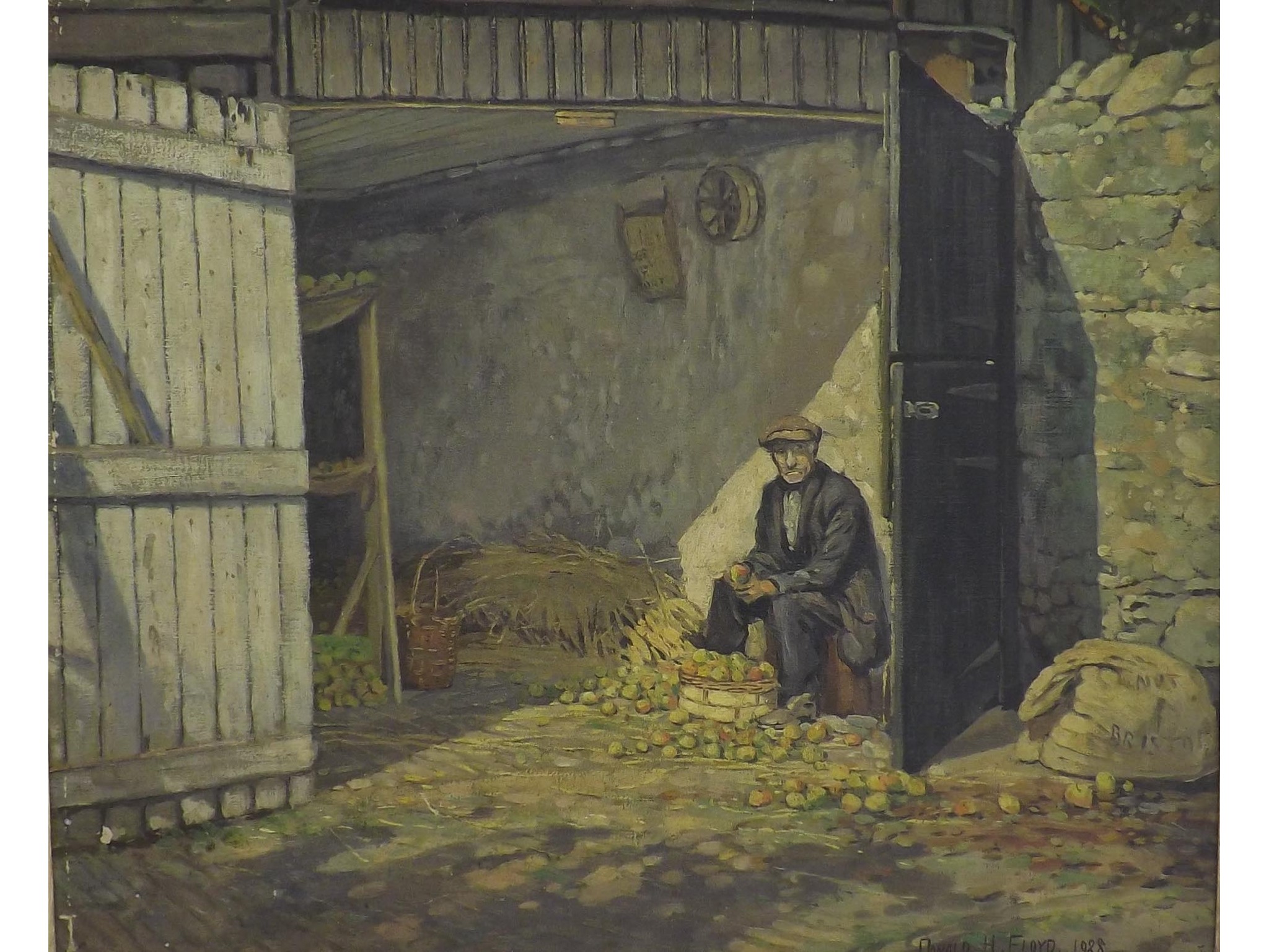 Appraisal: Donald H Floyd - - 'The Apple Sorter' signed and