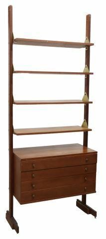 Appraisal: Italian mid-century modern teak modular bookcase c s single unit