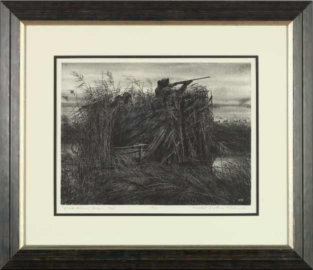 Appraisal: Walter Dubois Richards American b Duck Blind Bayou Camp limited