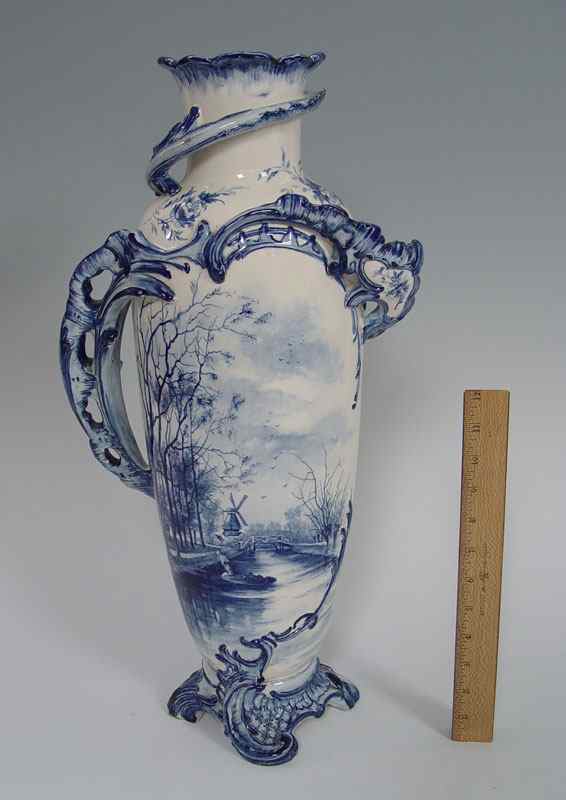 Appraisal: OVERSIZED ROYAL BONN BLUE DECORATED VASE Decorated in a blue