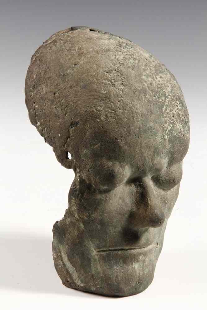 Appraisal: BRONZE SCULPTURE- Head of William Blake after Life-mask by Leonard