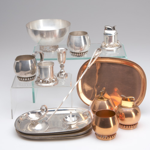 Appraisal: Walter Meyer's workshop sterling or copper twenty-one piece grouping Sterling