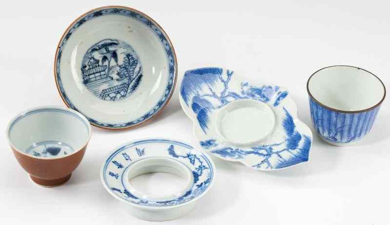 Appraisal: Chinese Blue White Porcelain Tea Waresthe first a tea bowl