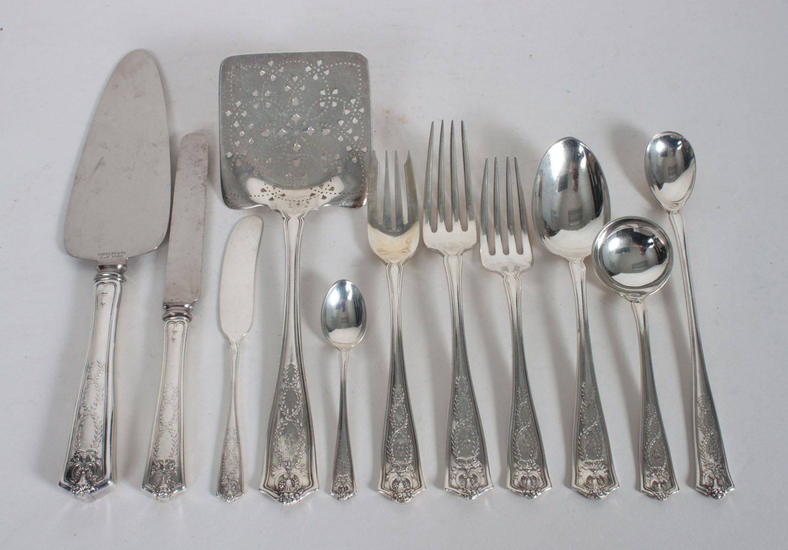 Appraisal: Tiffany Winthrop sterling silver flatware circa comprising total pieces including