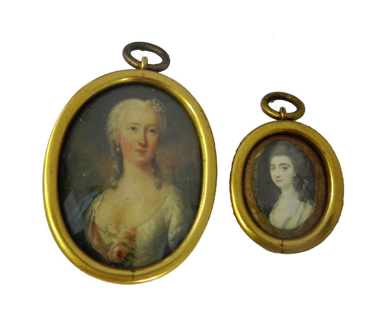 Appraisal: Continental School circa portrait miniature of Elizabeth Corry wearing a